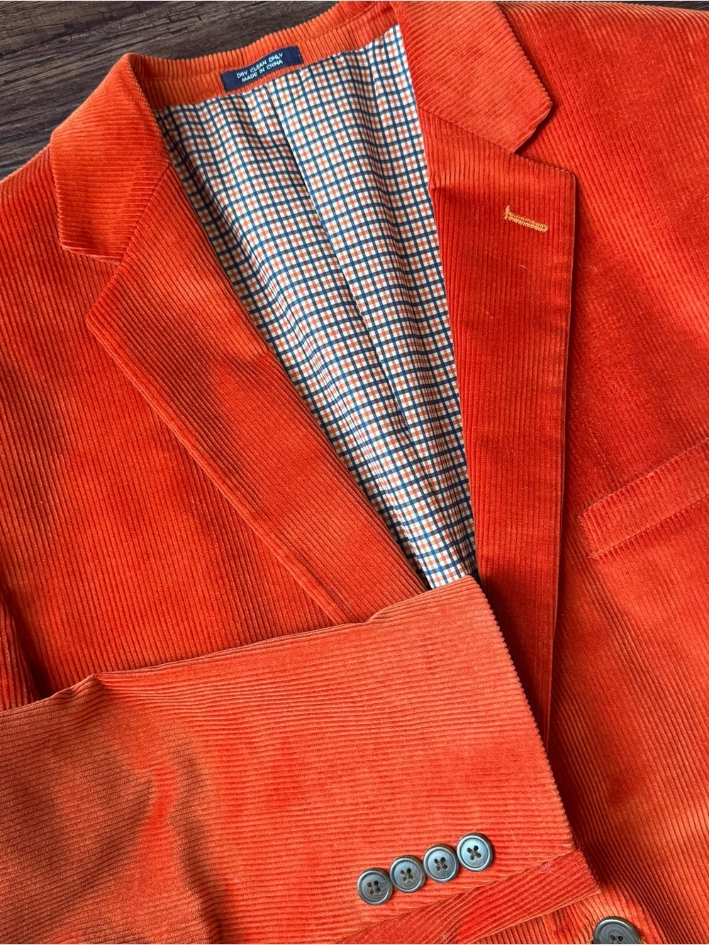 Saddlebred Corduroy Blazer Sports Coat Jacket Orange Mens 42R Two Button